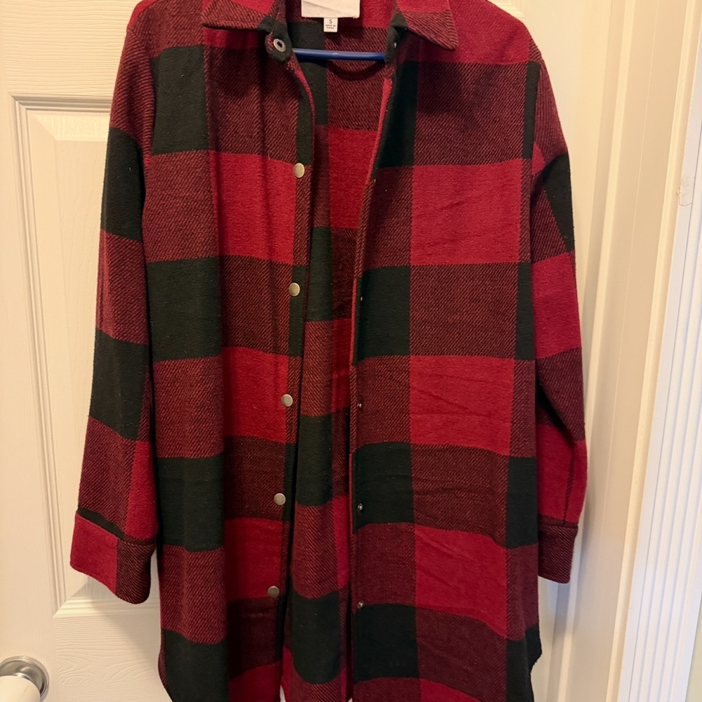 BB Dakota Eldridge Red and Black Plaid Coat